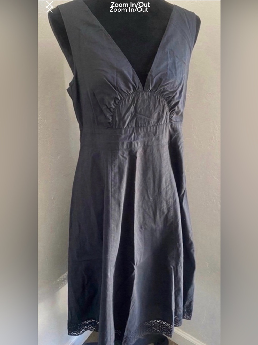 Women’s Sleeveless V-Neck Black A-Line Dress (Size 10)